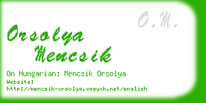 orsolya mencsik business card